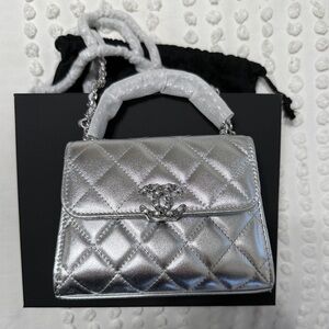 Chanel Quilted Mini Silver Bag